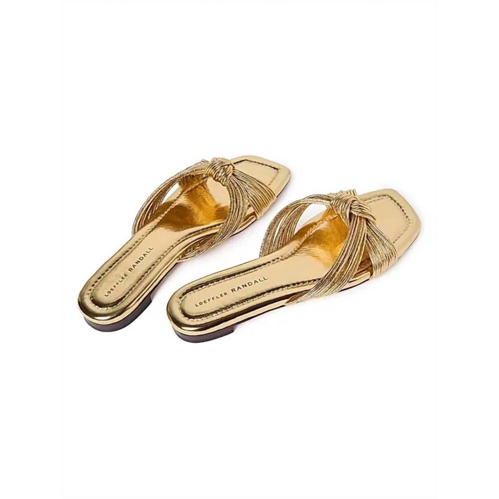 Loeffler Randall Metallic Gold Sandals
